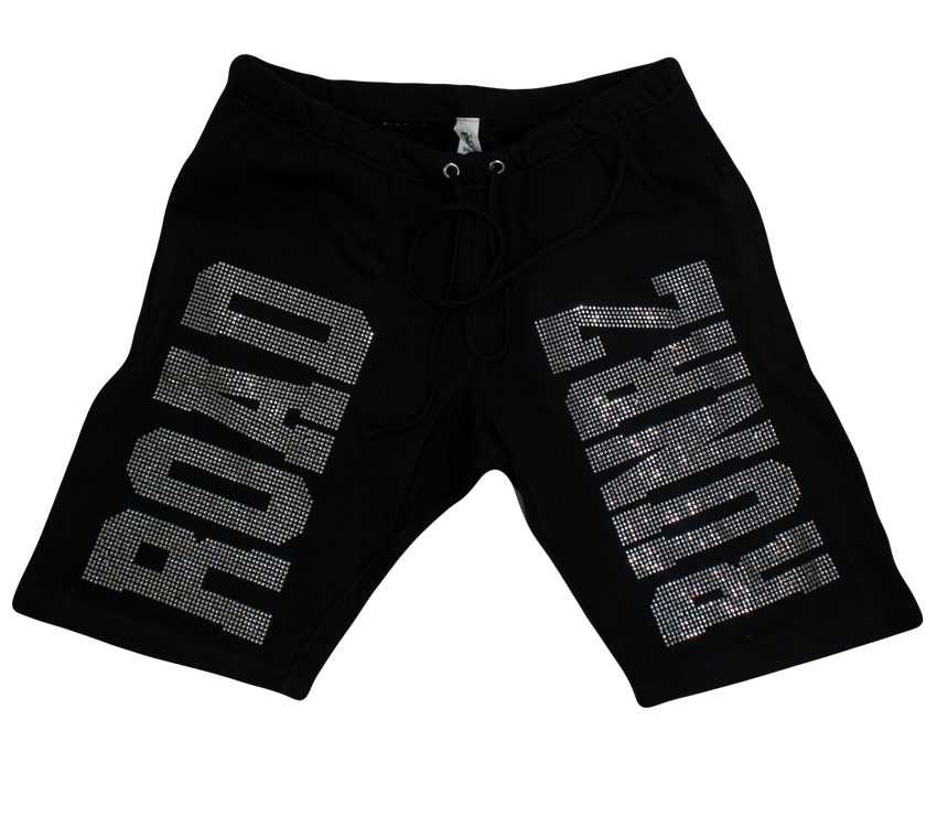 Sweat Shorts w/ Varsity Font RoadRunrz Rhinestones