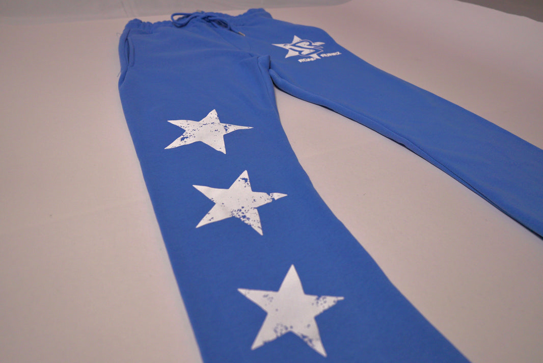 Baby Blue RR Star Stacked Pants